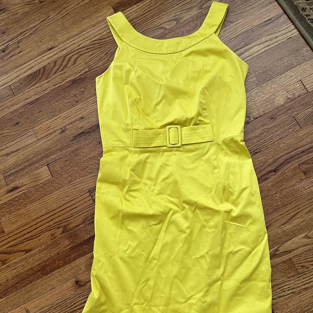 Calvin Klein yellow dress.